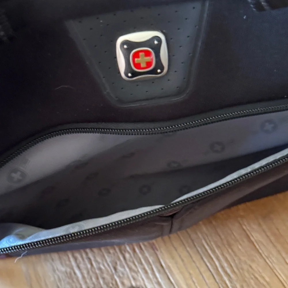 Swiss Gear Stylish Black and Maroon Men's Messenger Crossbody‎ Laptop Bag